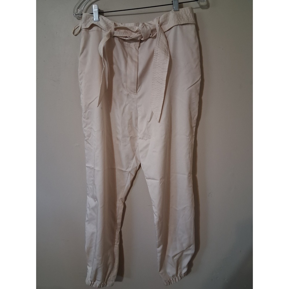 Antonio Melani Cream Lyocell Blend Tie Waist Jogger Pants Womens Size 12 RN58909